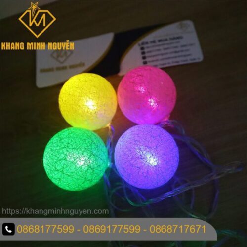 Đèn trang trí Noel, Giáng Sinh - Bộ 20 đèn banh chỉ tròn nhiều màu, có chớp, không đổi màu - có bọc nhựa chống nước Đèn trang trí Noel, Giáng Sinh - Bộ 20 đèn banh chỉ tròn nhiều màu, có chớp, không đổi màu - có bọc nhựa chống nước