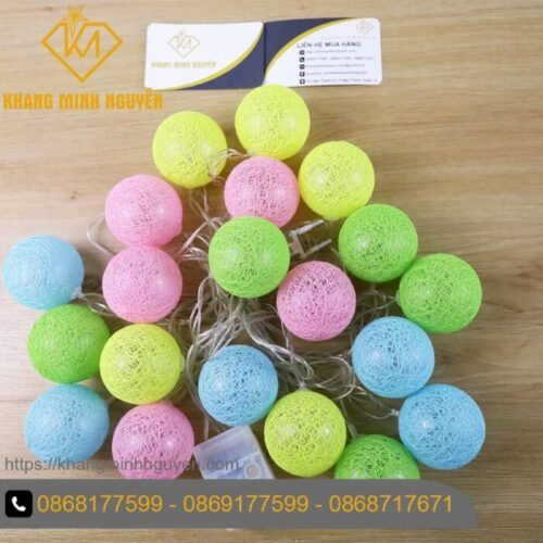 Đèn trang trí Noel, Giáng Sinh - Bộ 20 đèn banh chỉ tròn nhiều màu, có chớp, không đổi màu - có bọc nhựa chống nước Đèn trang trí Noel, Giáng Sinh - Bộ 20 đèn banh chỉ tròn nhiều màu, có chớp, không đổi màu - có bọc nhựa chống nước
