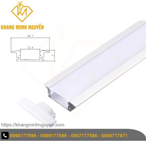 [Giá bán cho 1 mét] Thanh nhôm định hình LED chữ U lắp âm 508 chuyên dùng cho led dây