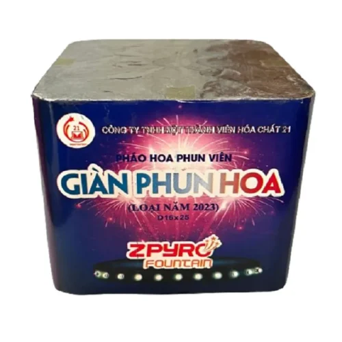 Pháo hoa bộ quốc phòng, giàn phun hoa, giàn phun viên