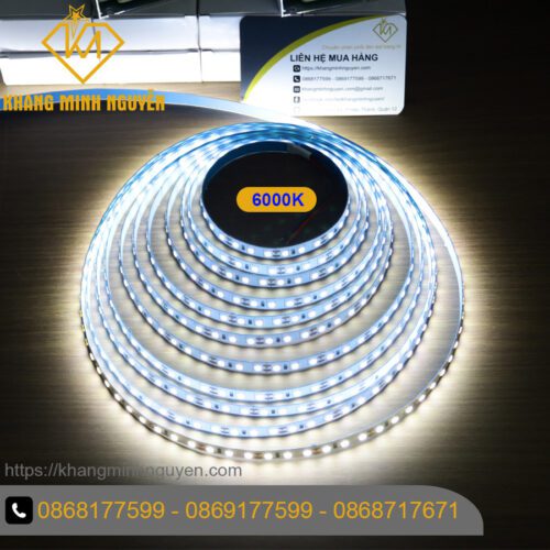 [Có giá sỉ - Giá công trình] Đèn LED dây 12V 2835 SMD 60 mắt/mét - Ánh sáng trắng 6000K