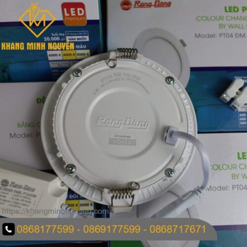 [Có giá sỉ - Giá công trình] Đèn đổi màu LED Panel âm trần (Downlight) RẠNG ĐÔNG PT04 ĐM 110/9W 3 chế độ màu, ánh sáng trắng - vàng - trung tính