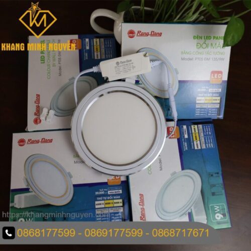 [Có giá sỉ - Giá công trình] Đèn LED Panel âm trần đổi màu (Downlight) RẠNG ĐÔNG PT05 ĐM 135/9WSilver 3 chế độ màu, ánh sáng trắng - vàng - trung tính