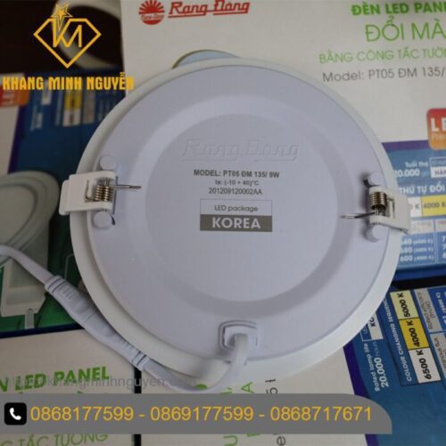 [Có giá sỉ - Giá công trình] Đèn LED Panel âm trần đổi màu (Downlight) RẠNG ĐÔNG PT05 ĐM 135/9WSilver 3 chế độ màu, ánh sáng trắng - vàng - trung tính