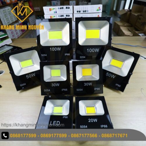 Đèn pha LED chống nước IP66 dùng chip COB 5054 siêu sáng, 20W|30W|50W|100W hiệu suất cao trên 90% dùng cho bảng hiệu