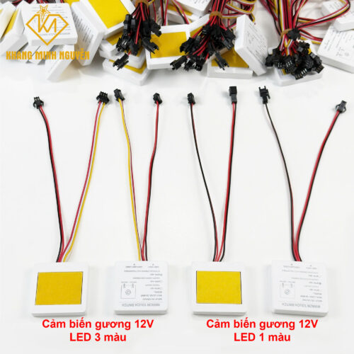 Cảm biến gương, cảm ứng gương 12V cho led 1 màu và led 3 màu, có chế độ dimmer, đồng hồ, sấy gương