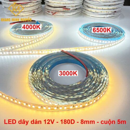 Đèn LED cuộn 12V 180 led/m 2835 cuộn 5m - siêu sáng