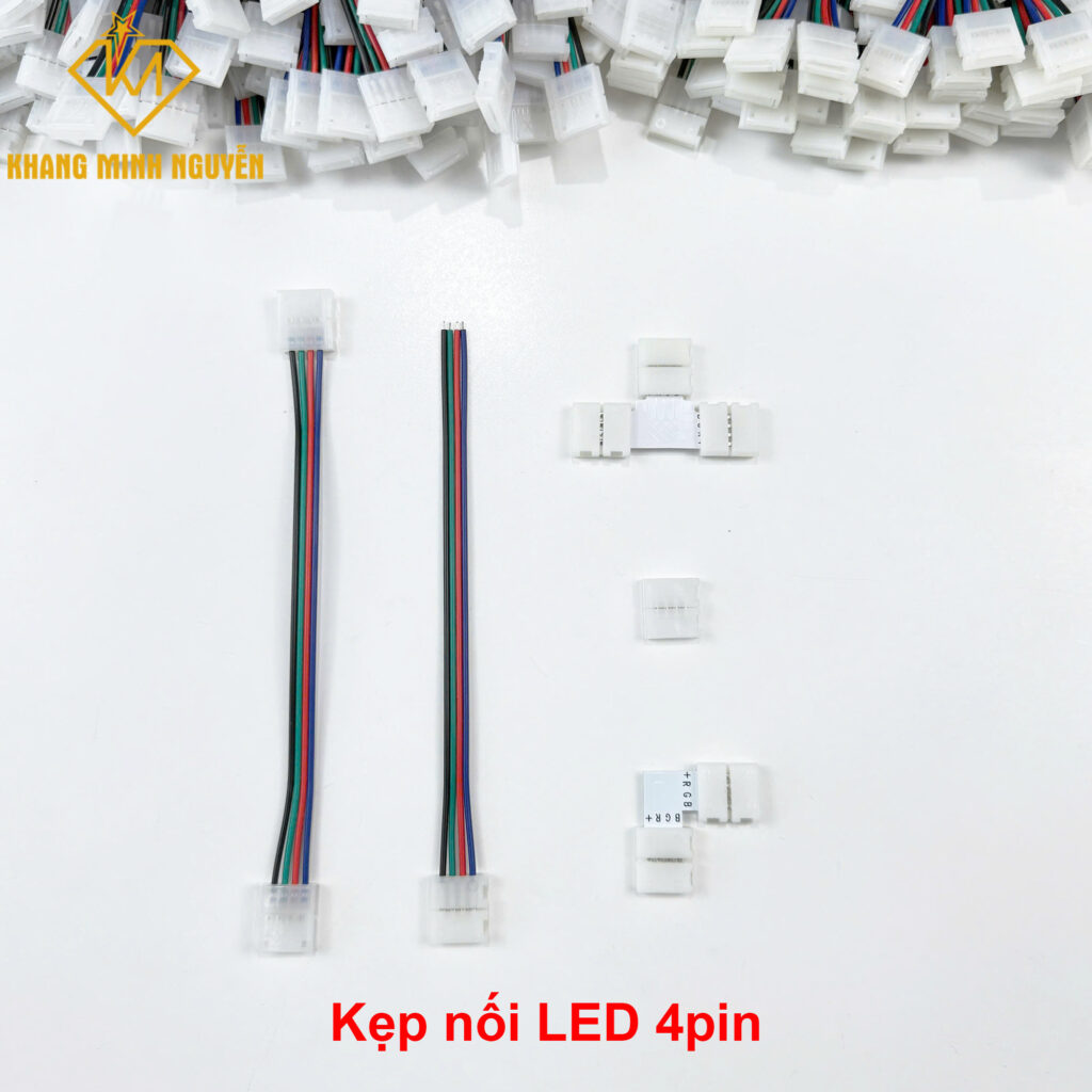 Đầu nối LED RGB 4 chân, kẹp nối LED dây RGB 4pin