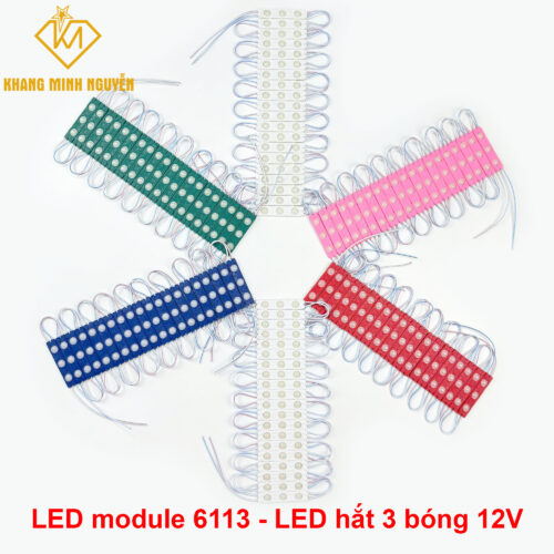 Led modul 3 bóng 6113 - 12V siêu sáng, ánh sáng nhiều màu