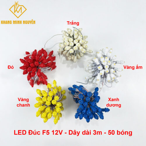 LED đúc F5, đế 8mm - chống nước dùng quấn cây, trang trí lễ tết