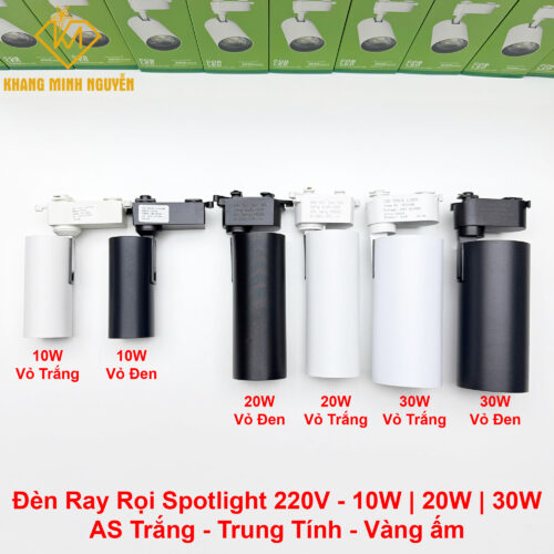 220V-30W Đèn ray rọi, đèn spotlight, đèn rọi ống bơ