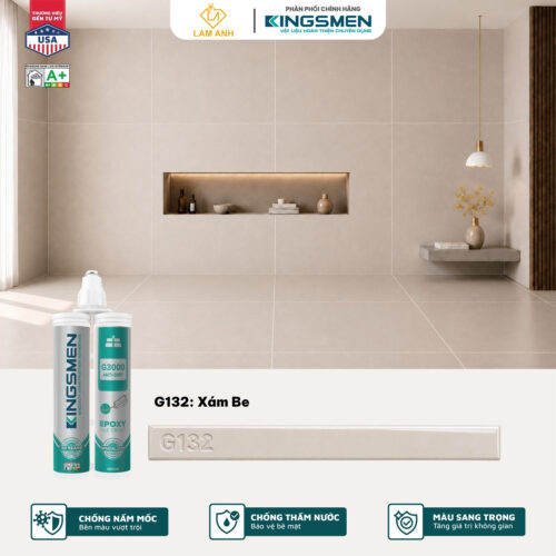 Keo chà ron, keo chít mạch 2 thành phần Kingsmen G3000 dùng trong nhà