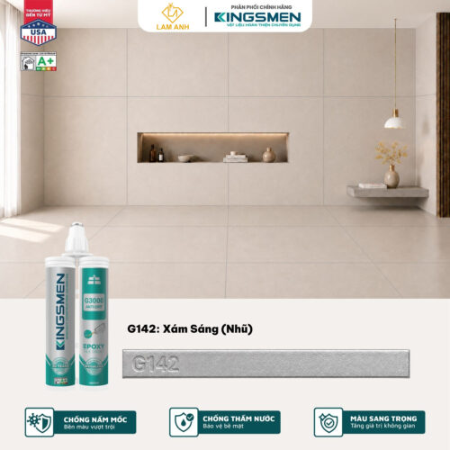 Keo chà ron, keo chít mạch 2 thành phần Kingsmen G3000 dùng trong nhà